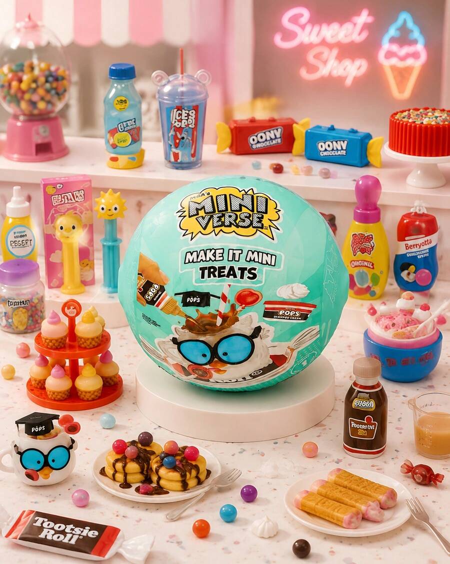 MGA Entertainment 1pc Random Mystery Ball, MGA's Miniverse Make It Mini Treats ,Candy Theme DIY Mini Food Resin Kit, Jolly Rancher, Ring Pop, PEZ, ICEE Or Roll Replica, Non-Edible Blind Box With Mini Vending Machine Display - Multicolor - View 1