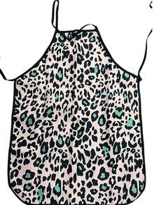 1Pc Leopard Cow Print Sleeveless Apron, Funny Novelty Costume Apron For Party Night Gag Gift, Waterproof Oilproof Kitchen Cooking Cover Up - Multicolor - View 8