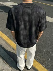Resyla Men 紮染短袖圓領T恤 休閒街頭風 柔軟透氣舒適 Y2K Tee - 彩色 - 查看 2