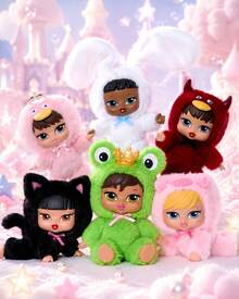 MGA Entertainment 1pc Random Style Fuzzy Plush Figure Keychain, Mini Fashion Doll Bag Charm With Faux Fur Costume, Metal Ring Pendant, Sticker Card, Cute Backpack Decor & Collectible Display Accessory - Multicolor - View 10