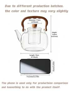 1 Piece 1000ml/35.2oz Heat-Resistant Glass Teapot With Detachable Filter - Thickened Base Suitable For Induction Cookers, Suitable For Flower Tea, Herbal Tea, And Loose Tea | Spring Home Tea Gift Set Suitable For Induction Cookers And Tea Ceremony - Multicolor - View 4