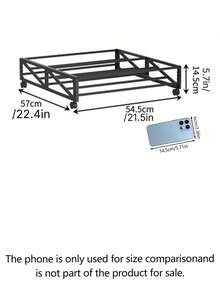 Steel Pipe With Wheel Bed Frame, Movable Shoe Rack, Bedside Storage, Corner Storage, Home Use, Entryway Sofa, Student Dormitory, Simple Shoe Rack. - Black - View 3