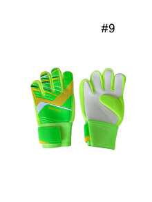 1 Pair Adult Soccer Goalkeeper Gloves With Finger Protection, Anti-Slip Wear Resistant Training Goalie Protective Gear - Green - View 13