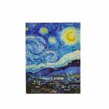 100-Pocket Mini Photo Album, Van Gogh'S "Starry Night" Design Cover, Perfect For Family, Wedding, Baby Photos, Gift For Art Enthusiasts, School Supplies - Multicolor - View 7