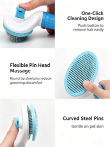 PETSIN Pet Grooming 7-Piece Set, Pet Nail Clippers And Grinder, Flea Comb, Suitable For Cats, Dogs, Rabbits, Pet Grooming SPet Cleaning Accessories, Pet Supplies - Blue seven-piece set - View 7