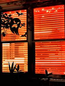 1/2/4件組萬聖節窗戶剪影貼紙，恐怖幽靈惡魔蝙蝠蜘蛛窗貼，可移除黑色恐怖乙烯基靜電貼紙，適用萬聖節派對居家窗戶裝飾 - B - 查看 6