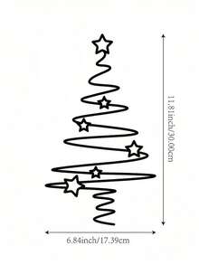 Modern Minimalist Iron Christmas Tree Wall Decor, Spiral Metal Hanging Ornament, Indoor Outdoor Seasonal Decor For Christmas, Easter, Thanksgiving, Suitable For Living Room, Office And Entryway - Multicolor - View 2