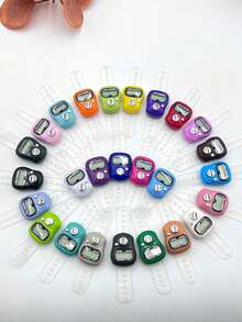 Mini Electronic Finger Counter/Ring Type Manual Counter, Manually Pressed Pedestrian Flow Counter, Color Random Tasbih, Small And Cute, Easy To Use, Simple To Operate, Suitable For Weaving Counting, Prayer Counting, Etc - Multicolor - View 1