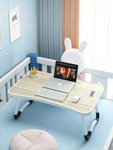 1pc Oversized Foldable Laptop Desk With Cup Holder And Drawer Sturdy Durable Portable Notebook Tray Stand Multifunctional Bed Sofa Floor Work Table For Home Office Study Indoor Daily Use Workstation Supplies - Multicolor - View 7