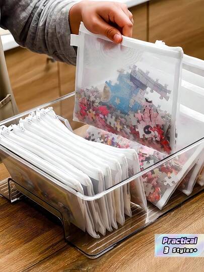 1pc A4 A5 A6 Mesh Zipper File Folders Multipurpose Transparent Storage Pouch For Stationery Document Receipt Building Blocks Toy School Office Back To School Home Nursery Organizer Minimalist Gift For Men Women Supplies