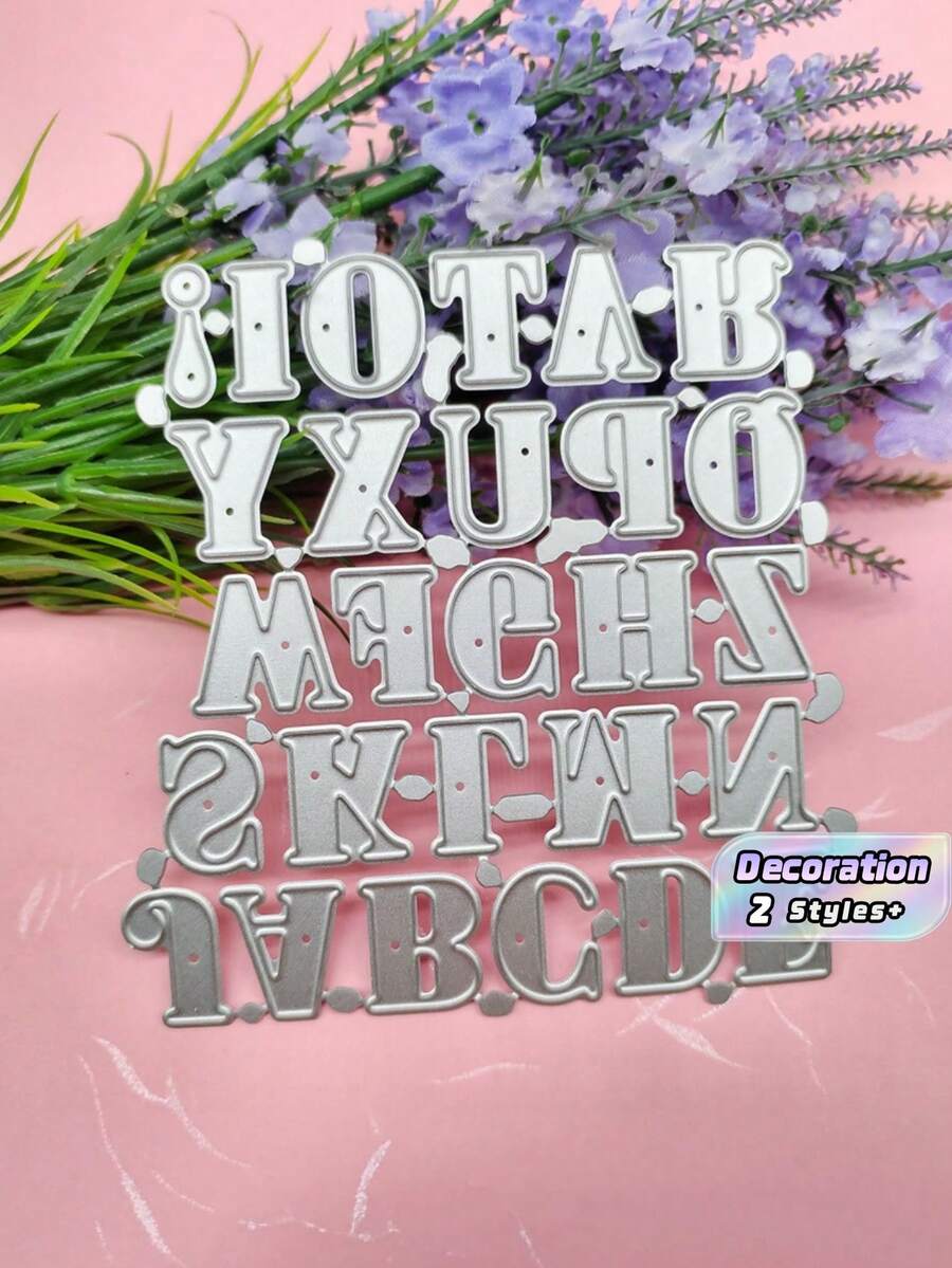 26個字母裝飾壓花切割模具 DIY - 銀色 - 查看 1