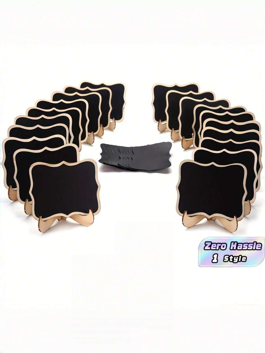 20Pcs/10Sets Mini Chalkboard Signs With Stand, Table Food Labels, Wedding Place Cards, Message Board, Party & Event Decorations - multicolor - View 1
