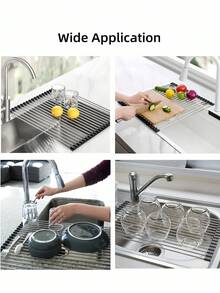 1 Piece Stainless Steel Adjustable Multi Arm Anti Rust Sink Drain Rack Black Gray Space Saving Multifunctional Kitchen Bathroom Utensil Storage Rack Christmas New Year Household Kitchen Organizer - Multicolor - View 11