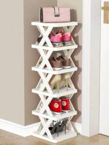 6/8/9 Tier Narrow Small Freestanding Shoe Rack, Space-Saving DIY Shoe Storage Organizer, Suitable For Entryway And Closet, Fits Shoes Size 42-43, Easy To Assemble With Sturdy Structure, Indoor Decor, Autumn Decor - Multicolor - View 2