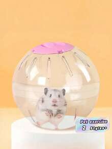 Cute Hamster Exercise Ball, Transparent Rolling Toy For Small Pets, Mice, Rats, Fun Activity, Home, Cage, Indoor, Outdoor, Pet Accessory - Multicolor - View 1
