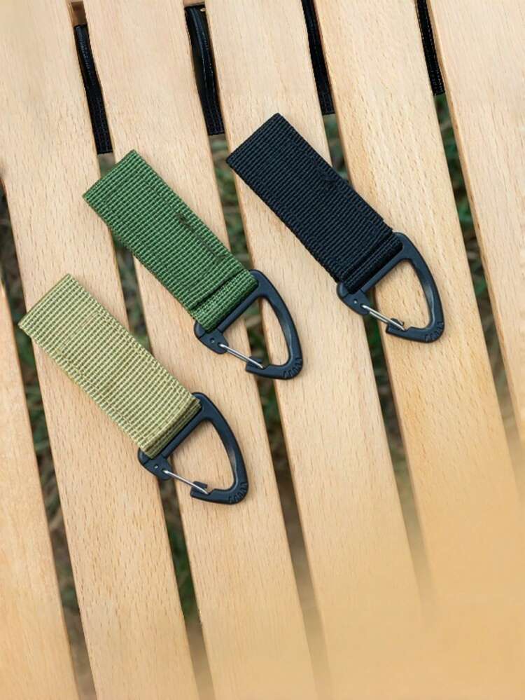 Outdoor Tactical Nylon Webbing Backpack Hook, Single-Point Triangular Buckle, Multi-Functional Mountaineering Buckle, D-Ring Hook, And Key Ring - Multicolor - View 7