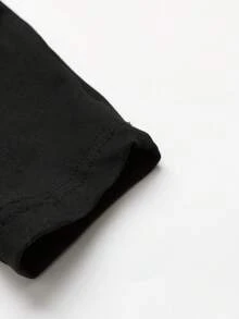 GlowEve CURVE Atasan Kaos Wanita Ukuran Plus Serbaguna Seksi Warna Polos Lengan Panjang Pas Badan Melangsingkan dengan Lapisan Dalam Berongga untuk Musim Gugur - Hitam - View 4