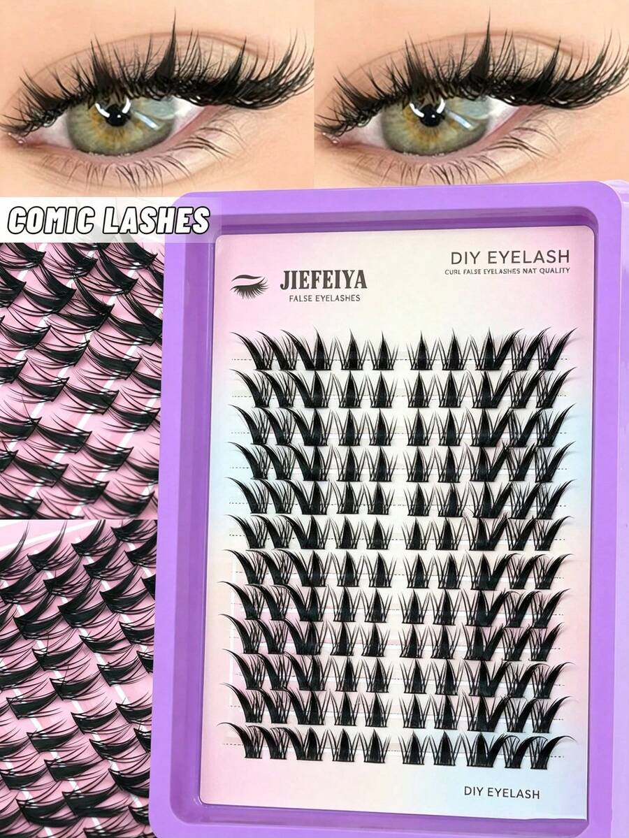 120 C-Shaped Curls 9-13mm In Length, Natural And Realistic, Soft And Thick False Eyelash Clusters, Suitable For Beginners In Daily Makeup To Use At Home Or Outdoors, Suitable For Daily Life, Parties, Music Festivals - C - View 1
