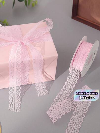 Lace Ribbon 22 Meters – Delicate Wrapping Ribbon For Flowers Cake Valentine Gift, Versatile Craft Decor Roll