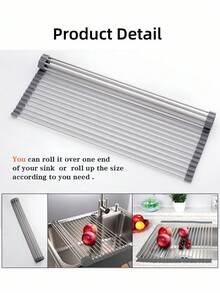 1 Piece Stainless Steel Adjustable Multi Arm Anti Rust Sink Drain Rack Black Gray Space Saving Multifunctional Kitchen Bathroom Utensil Storage Rack Christmas New Year Household Kitchen Organizer - Multicolor - View 3
