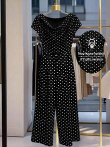 GlowEve CURVE White Elegant Commuter Comfortable Plus Size Jumpsuit - Black and White - View 1