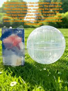 Cute Hamster Exercise Ball, Transparent Rolling Toy For Small Pets, Mice, Rats, Fun Activity, Home, Cage, Indoor, Outdoor, Pet Accessory - Multicolor - View 9