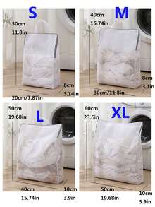 1pc White With Handle, 3D Honeycomb Mesh, Thick Fine Mesh, Specialized Laundry Bag For Washing Clothes In A Washing Machine. Laundry Bag. - White - View 6