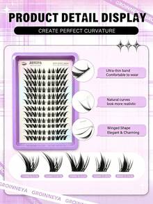120 C-Shaped Curls 9-13mm In Length, Natural And Realistic, Soft And Thick False Eyelash Clusters, Suitable For Beginners In Daily Makeup To Use At Home Or Outdoors, Suitable For Daily Life, Parties, Music Festivals - C - View 4