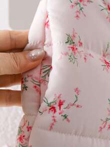 SHEIN 女嬰冬季無袖拉鍊極簡百搭背心，適合寒冷冬季，戶外與日常穿著，粉色甜美可愛女童背心 - 彩色 - 查看 9