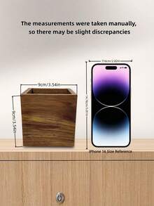 1PC Wooden Remote Control Holder Organizer Caddy, Elegant TV Remote Box For Nightstand Table, Living Room & Bedroom Media Organizer To Keep Your Space Tidy - Brown - View 6