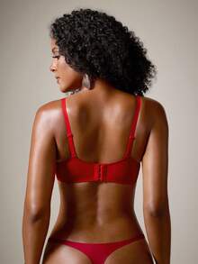 DreamPoppy Red Soft & Comfortable Minimizer Bra For Small/Flat Bust, Lift & Support - Red - View 2