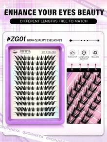 120 C-Shaped Curls 9-13mm In Length, Natural And Realistic, Soft And Thick False Eyelash Clusters, Suitable For Beginners In Daily Makeup To Use At Home Or Outdoors, Suitable For Daily Life, Parties, Music Festivals - C - View 3