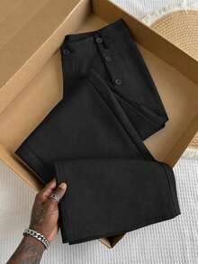 AXEPEAK Celana Kasual Serbaguna Pria untuk Perjalanan Sehari-hari, Warna Polos - Hitam - View 2