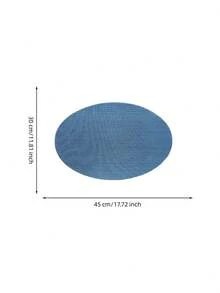 Haus Hana 1pc 45x30cm Oval PVC Woven Placemat, European-Style Faux Linen Textured Dining Table Mat With Thickened Non-Slip Design, Modern Table Setting Decor For Kitchen, Restaurant, Hotel, Dinner Party, Holiday Gathering And Daily Meals - Multicolor - View 10