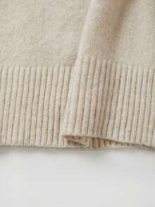 RosyDaze Women Oversized Polo Collar Balloon Sleeve Knit Sweater - Apricot - View 5