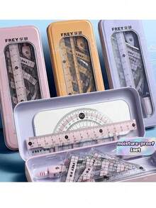7-Piece Multifunctional Drawing Ruler & Compass Set For Student Exams. This Set Comes With Seven Drawing Tools - Multicolor - View 1