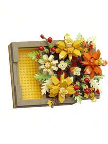 POKOJA LAND 1pc Aesthetic Eternal Floral Building Blocks – Chic Modular Flower Figurine – Dreamy Desktop Accent For Minimalist Home Decor – Sentimental Valentine's Day & Festive Gift For Special Moments - Multicolor - View 10