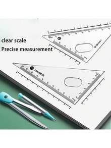 7-Piece Multifunctional Drawing Ruler & Compass Set For Student Exams. This Set Comes With Seven Drawing Tools - Multicolor - View 2