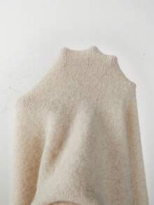 RosyDaze Women Oversized Polo Collar Balloon Sleeve Knit Sweater - Apricot - View 8