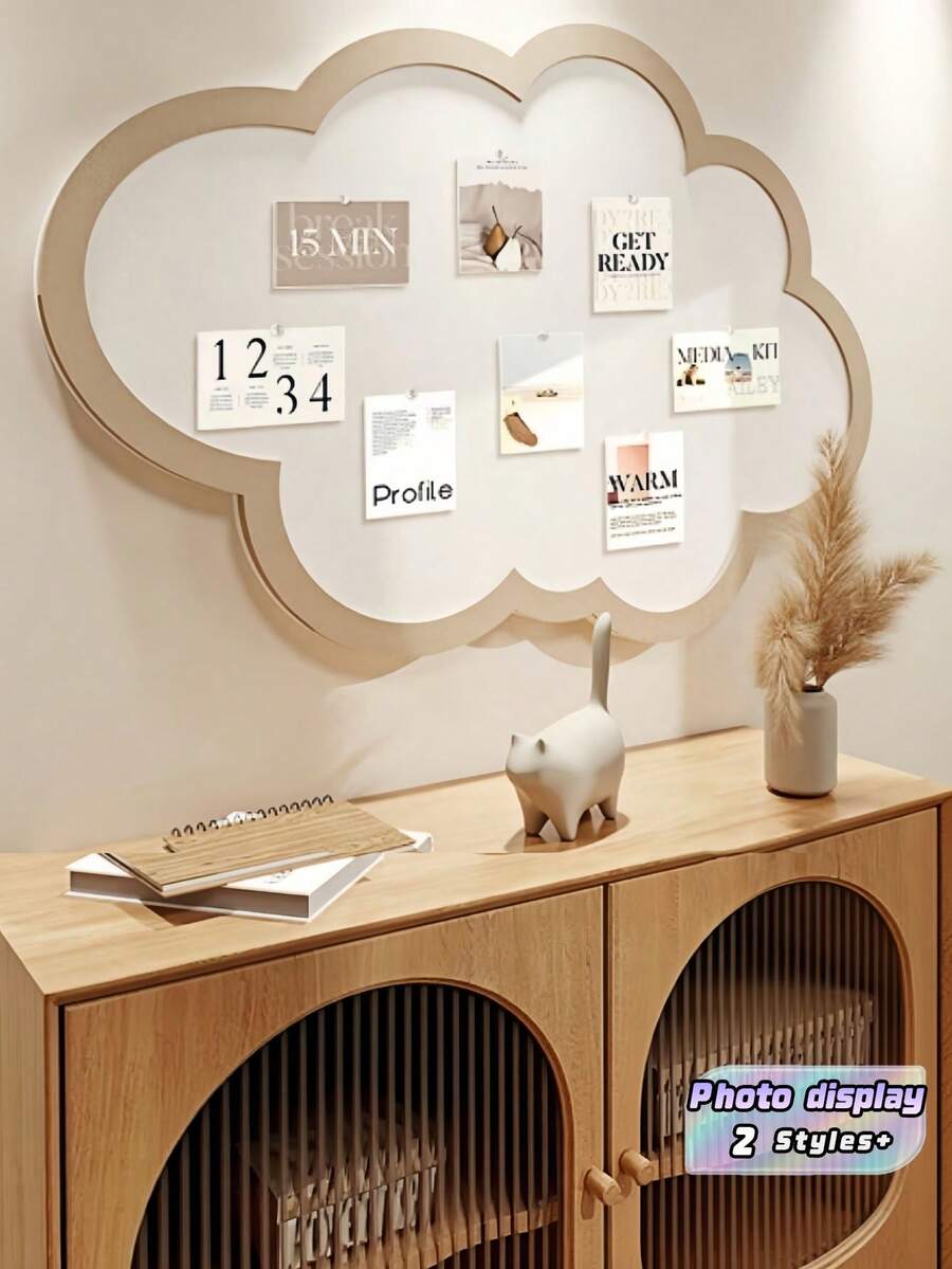 1PC Cloud Shaped Self Adhesive Felt Wall Sticker No Drill Creative Photo Display Memo Pin Board For Home Decor Study Living Room Dormitory Message Board - multicolor - View 1