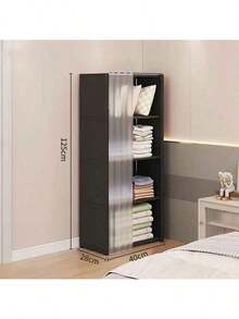 1pc Simple Multi-Layer Assembled Non-Woven Fabric Storage Organizer, Combination Dust-Proof Cabinet, Simple Rental Home Dust-Proof Wardrobe, Minimalist Assembled Storage Cabinet, Hanging Wardrobe, Multi-Layer Storage Rack For Rental Home - View 4