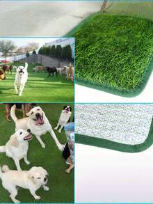 Indoor & Outdoor Dog Pee Pad, Artificial Grass Puppy Training Pad, Pet Grass Toilet, Non-Slip Easy Clean Dog Potty Turf For Small Medium Large Dogs - Green - View 2