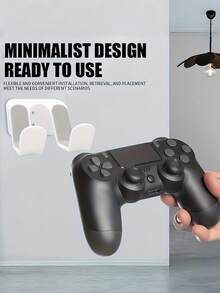 No Drill Wall Mount Game Controller & Headphone Holder, ABS Plastic Display Rack, Practical Hook For Video Game Accessories Storage - multicolor - View 2