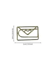 Haus Hana 1/3PCS 3x1.8cm Envelope-Shaped Steel Wire Paper Clip With Heart Detail, Cute Gold Or Rose Gold Decorative Bookmark And Document Holder, Minimalist Stationery Accessory For Planners, Journals, Photos, Notes, Office, School, Scrapbooking And Gifts - View 10