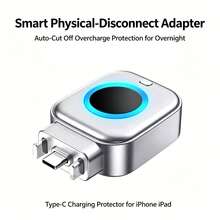 140W Intelligent Power-Off Charging Adapter, Type-C Interface Fully Charged Automatic Power-Off, Anti Overcharge Protection Plug, Universal Fast Charging Protector For Mobile Phones And Laptops, Suitable For IPhone 17 Pro Max/17 Pro/Air/17,16 Pro Max/16 Pro/16 Plus/16,15 Pro Max/15 Pro/15 Plus/15 - Silver - View 1