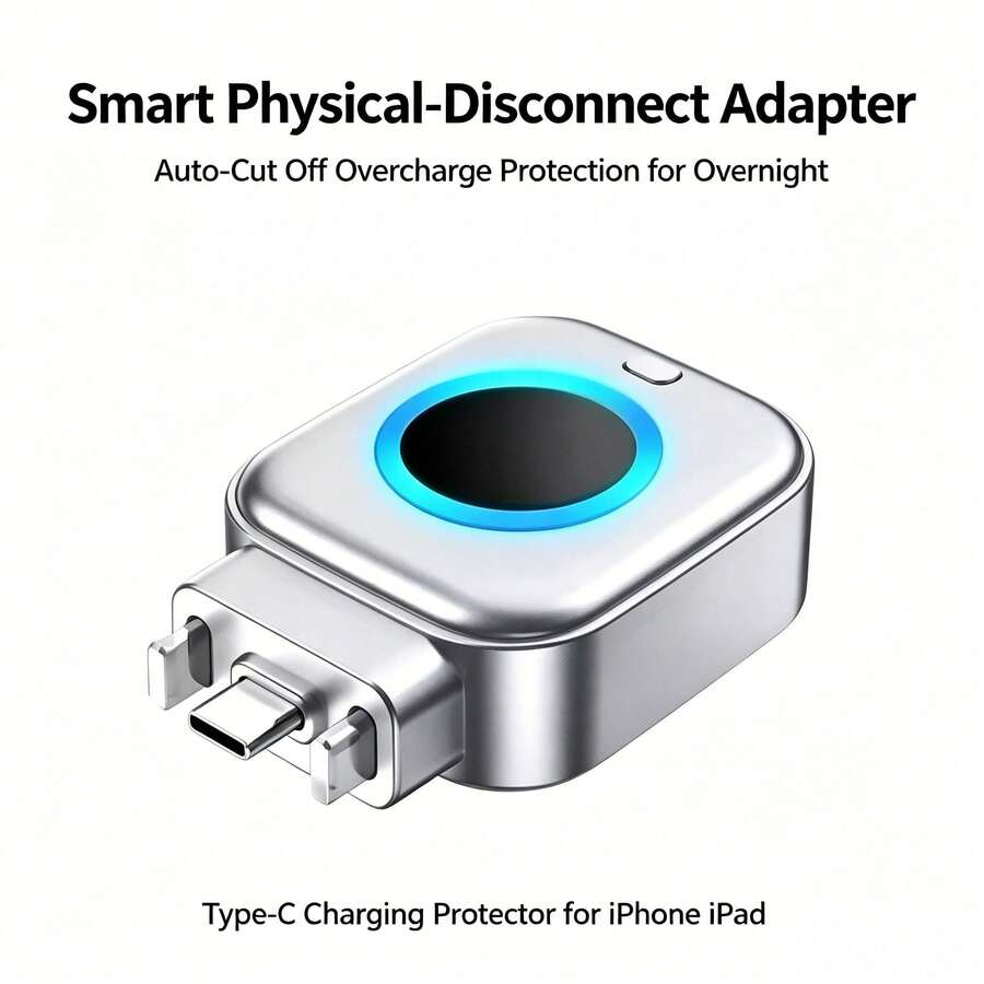 140W Intelligent Power-Off Charging Adapter, Type-C Interface Fully Charged Automatic Power-Off, Anti Overcharge Protection Plug, Universal Fast Charging Protector For Mobile Phones And Laptops, Suitable For IPhone 17 Pro Max/17 Pro/Air/17,16 Pro Max/16 Pro/16 Plus/16,15 Pro Max/15 Pro/15 Plus/15 - Silver - View 1