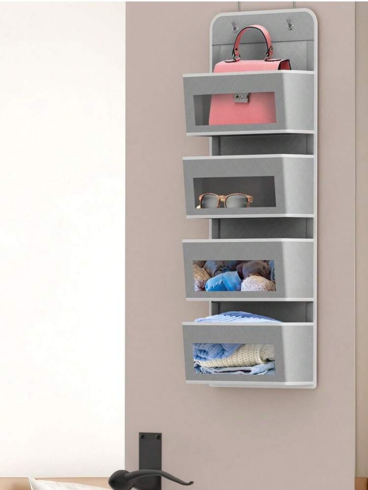 1pc Fabric Bedroom Wall-Mounted Storage Bag Cross-Border Hanging Organise Bag Storage Hanging Bag Door Wall Hanging - Multicolor - View 5