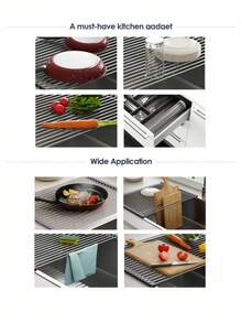 1 Piece Stainless Steel Adjustable Multi Arm Anti Rust Sink Drain Rack Black Gray Space Saving Multifunctional Kitchen Bathroom Utensil Storage Rack Christmas New Year Household Kitchen Organizer - Multicolor - View 12