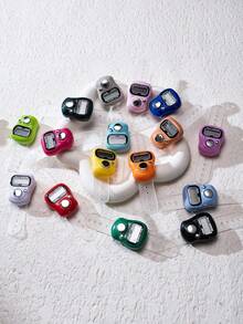 Mini Electronic Finger Counter/Ring Type Manual Counter, Manually Pressed Pedestrian Flow Counter, Color Random Tasbih, Small And Cute, Easy To Use, Simple To Operate, Suitable For Weaving Counting, Prayer Counting, Etc - Multicolor - View 7