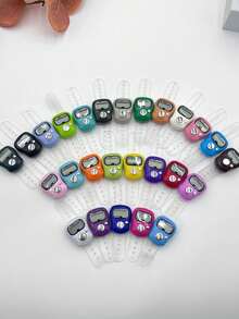 Mini Electronic Finger Counter/Ring Type Manual Counter, Manually Pressed Pedestrian Flow Counter, Color Random Tasbih, Small And Cute, Easy To Use, Simple To Operate, Suitable For Weaving Counting, Prayer Counting, Etc - Multicolor - View 2